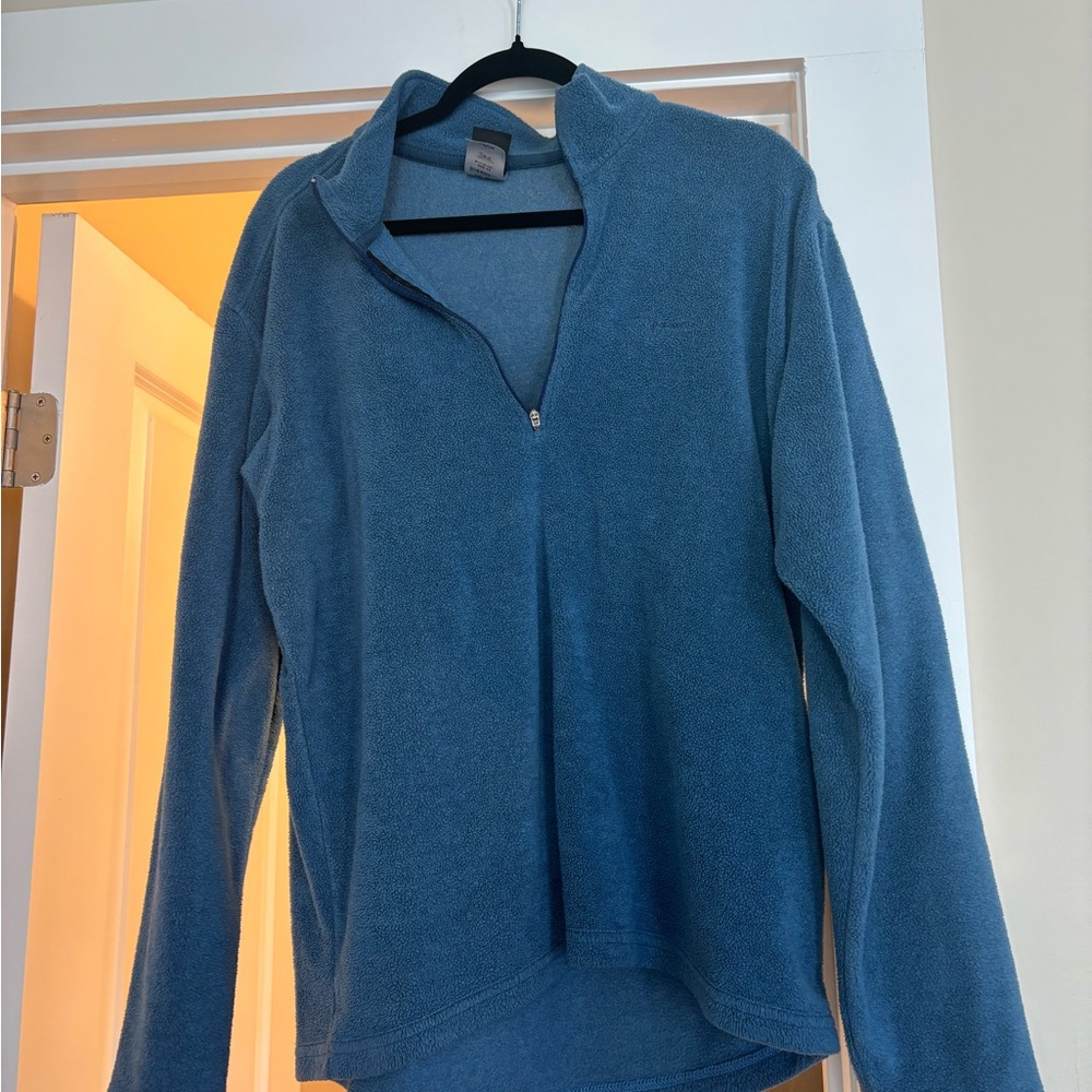 Blue Quarter-Zip Fleece Pullover